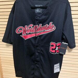 Active USA Black and Red Jersey Shirt with Script Design